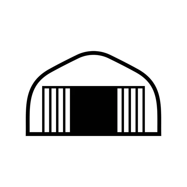 Grote Hangar Pictogram Vooraanzicht — Stockvector