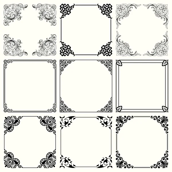 Set Decoratieve Frames — Stockvector