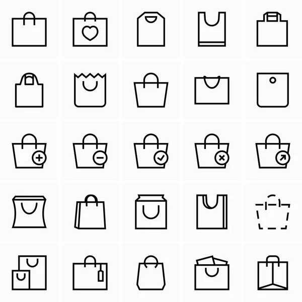 Conjunto Iconos Bolsa Compras — Archivo Imágenes Vectoriales