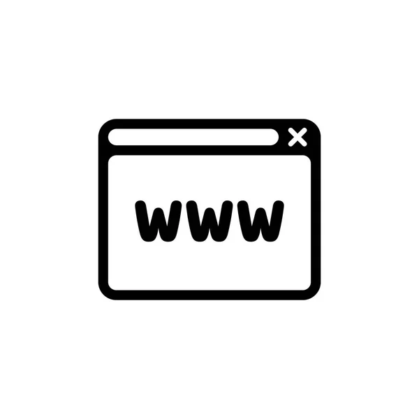 Browser Vensterpictogram Met Het Www — Stockvector