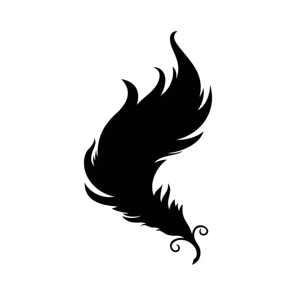 Ícone Pena Firebird Preto — Vetor de Stock