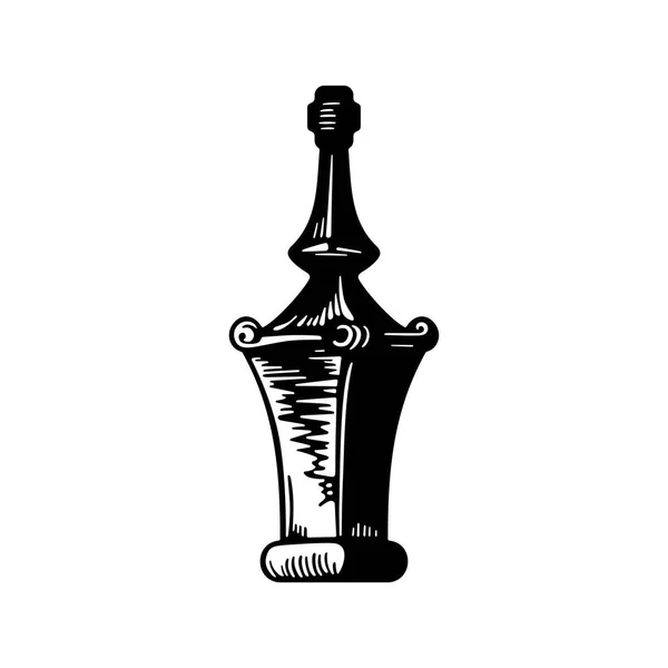 Botella Vino Vintage Imagen Sombra — Vector de stock