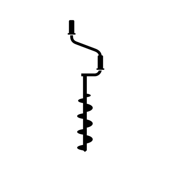 Значок Ледобура Изображение Тени — стоковый вектор