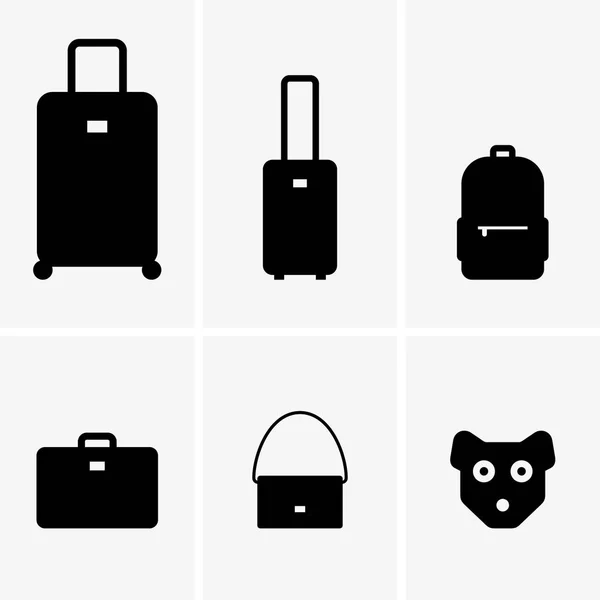 Bagages Bagages Cabine Symboles Animaux — Image vectorielle