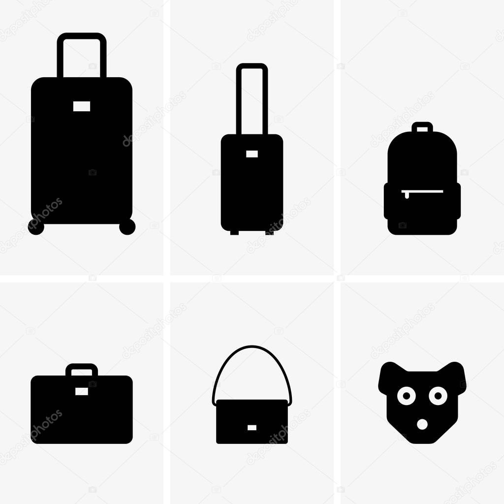 Baggage, cabin luggage and animal symbols