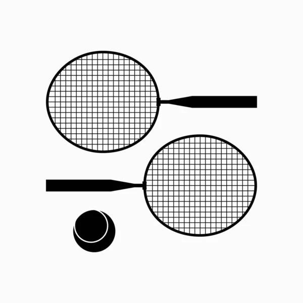 Conjunto Raquetas Pelota Para Tenis Corto Mini — Archivo Imágenes Vectoriales