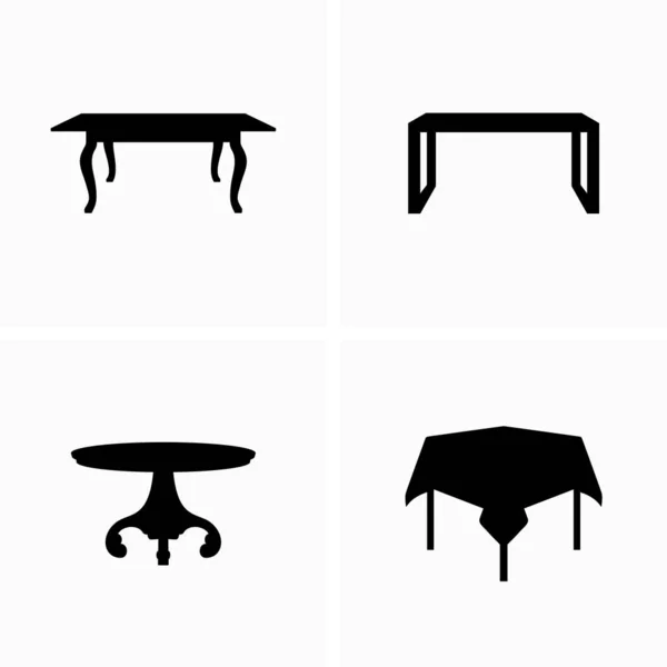 Various Shapes Styles Modern Vintage Tables — Stock Vector