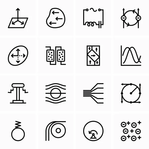 Physics Science Signs Symbols Icons — 스톡 벡터