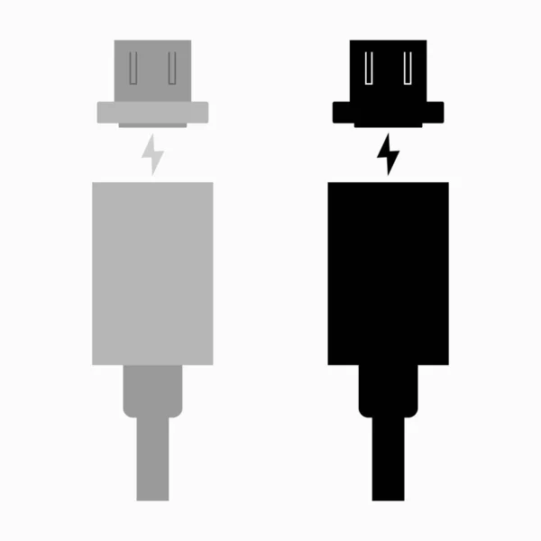 Magnetic Usb Type Charging Cable — Stok Vektör