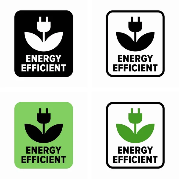 Efficacité Énergétique Symbole Puissance Écologique — Image vectorielle