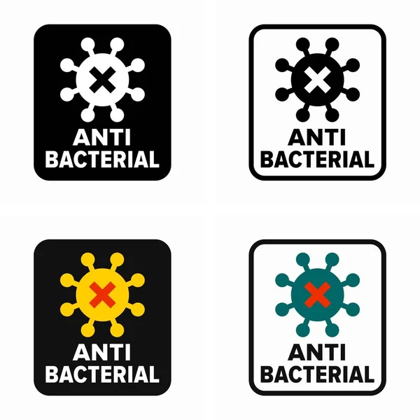 Información Propiedad Antibacteriana Antimicrobiana Signo — Vector de stock