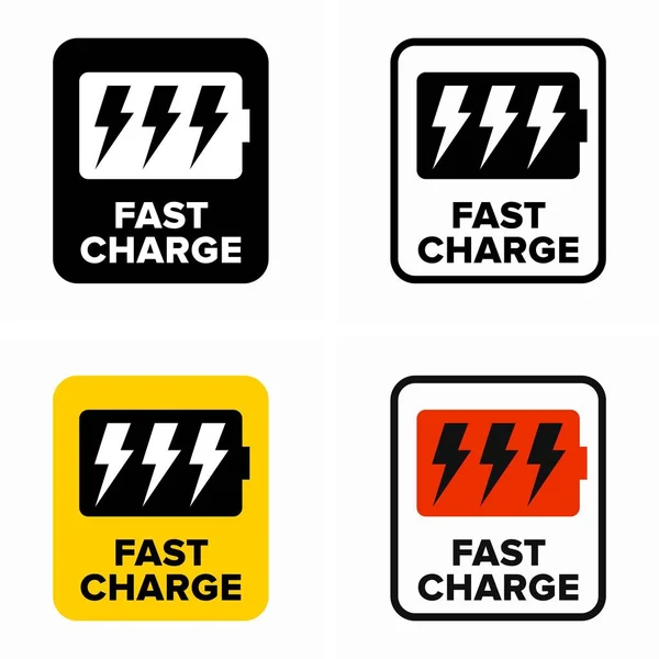 Quick Fast Charge Technology Information Sign — Stock Vector