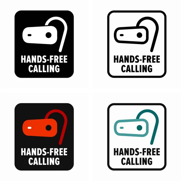 Ασύρματη Συσκευή Κλήσης Και Ομιλίας Ελεύθερα Χέρια — Διανυσματικό Αρχείο