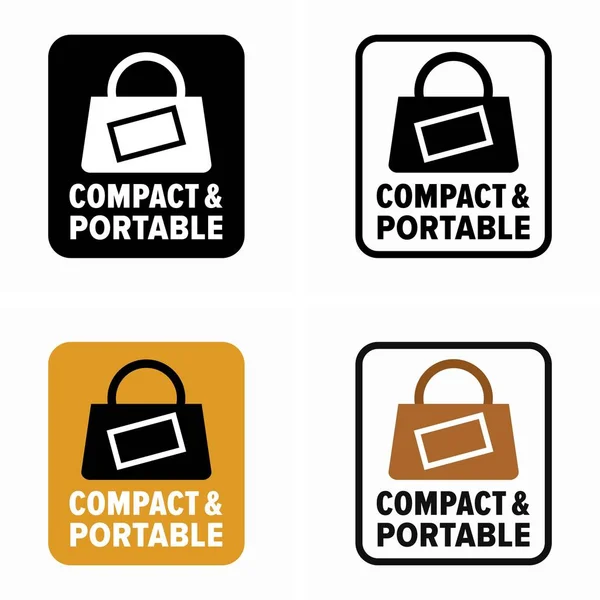 Panneau Information Sur Les Biens Les Avantages Compacts Portables — Image vectorielle