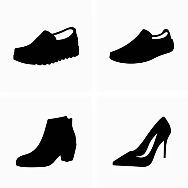 高跟鞋和平底女鞋 — 图库矢量图片