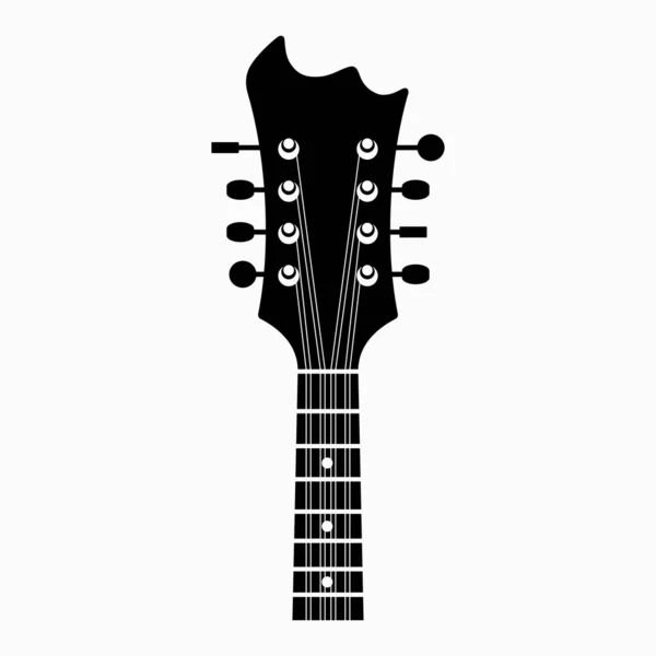 Cuello Cuerdas Guitarra Estándar Ocho Cuerdas — Vector de stock