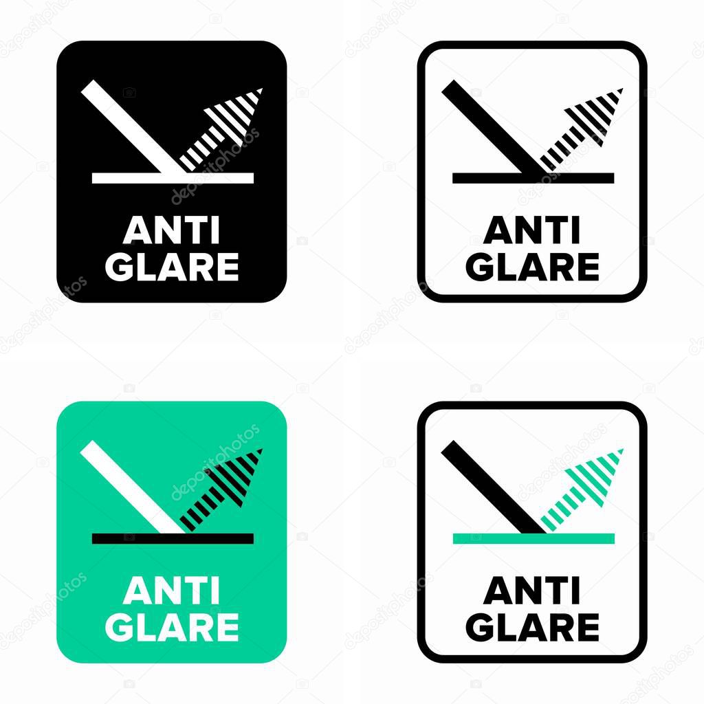 Anti glare or anti reflective coating information sign