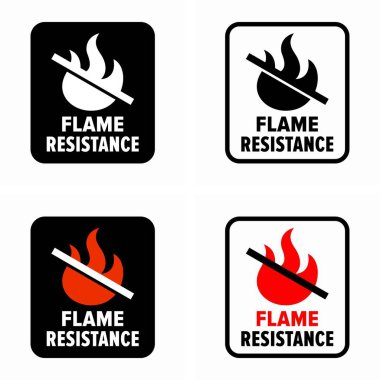 Flame resistance, fire resistant or retardant technology clipart