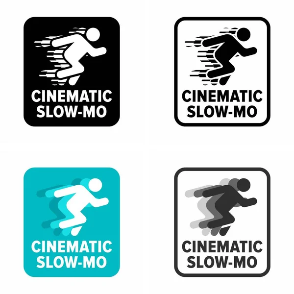 Кинематографический Эффект Slow Стиль Кино Информационный Знак — стоковый вектор