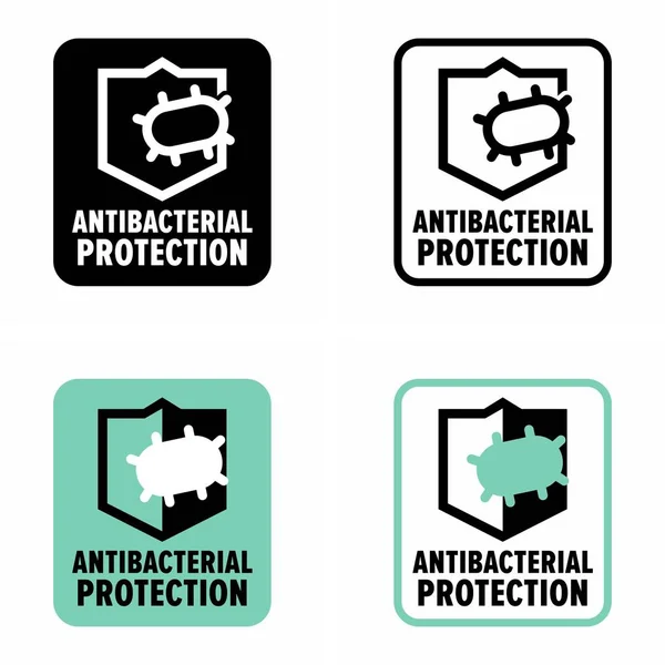 Protección Antibacteriana Defensa Capa Antimicrobiana Signo Información — Vector de stock