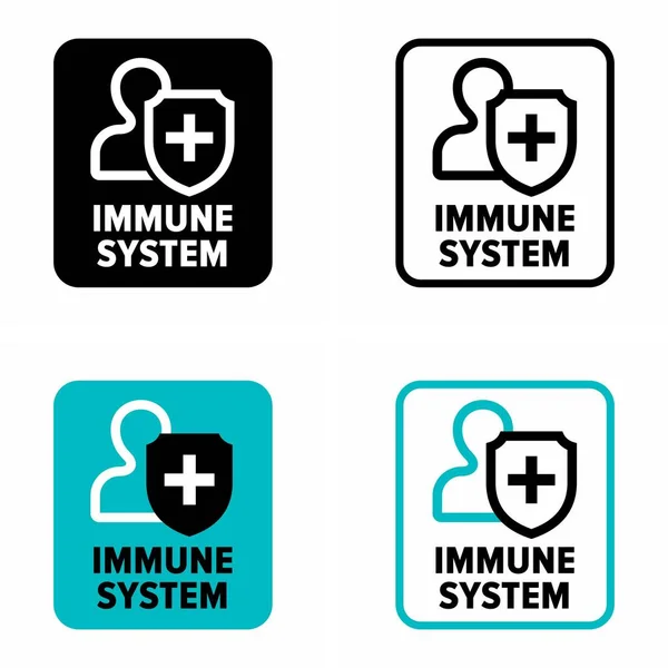 Système Immunitaire Défense Signe Information — Image vectorielle