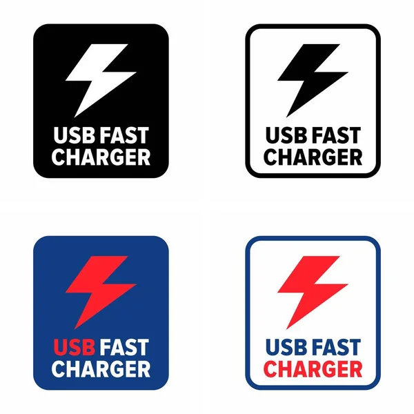 Usb Fast Charger Tecnología Accesorio Móvil Signo Información — Archivo Imágenes Vectoriales