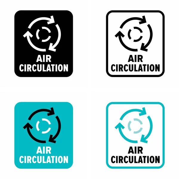 Proceso Circulación Aire Signo Informativo — Archivo Imágenes Vectoriales