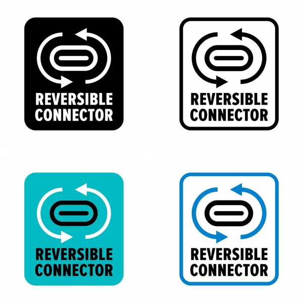 Conector Reversible Cable Datos Signo Información — Vector de stock