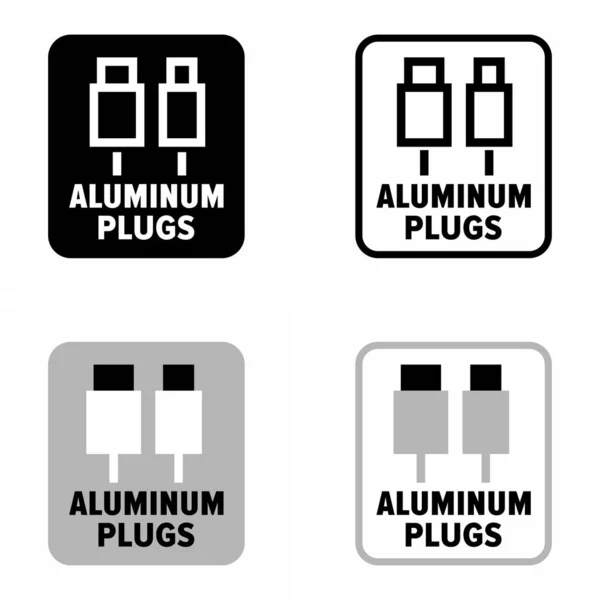Accesorios Propósito Diferente Los Enchufes Aluminio Muestra Información — Archivo Imágenes Vectoriales