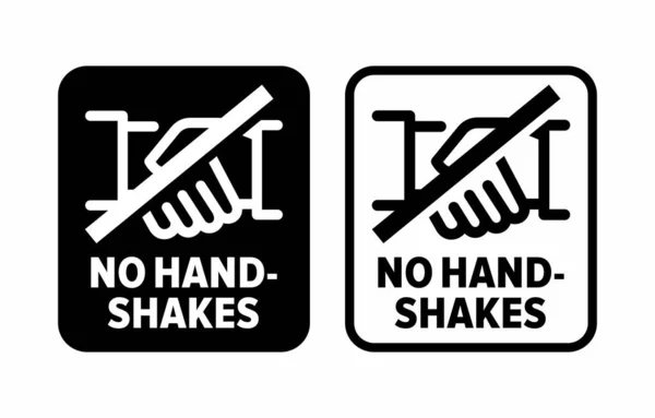 Ingen Handskakning Infektion Sprider Förebyggande Informationsskylt — Stock vektor