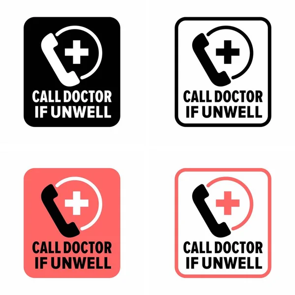 Appeler Médecin Cas Malaise Service Médical Pour Les Personnes Malades — Image vectorielle