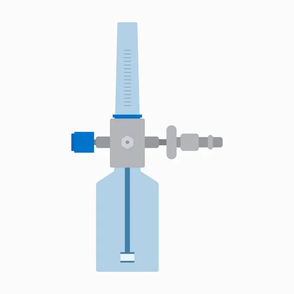 Zuurstofbevochtiger Met Rotameter Stroommeter — Stockvector