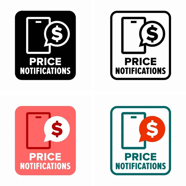 Price Notifications Customer Information Sign — Stock Vector