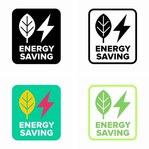 Efficient Electricity Energy Saving Technology Concept Sign — Stock Vector