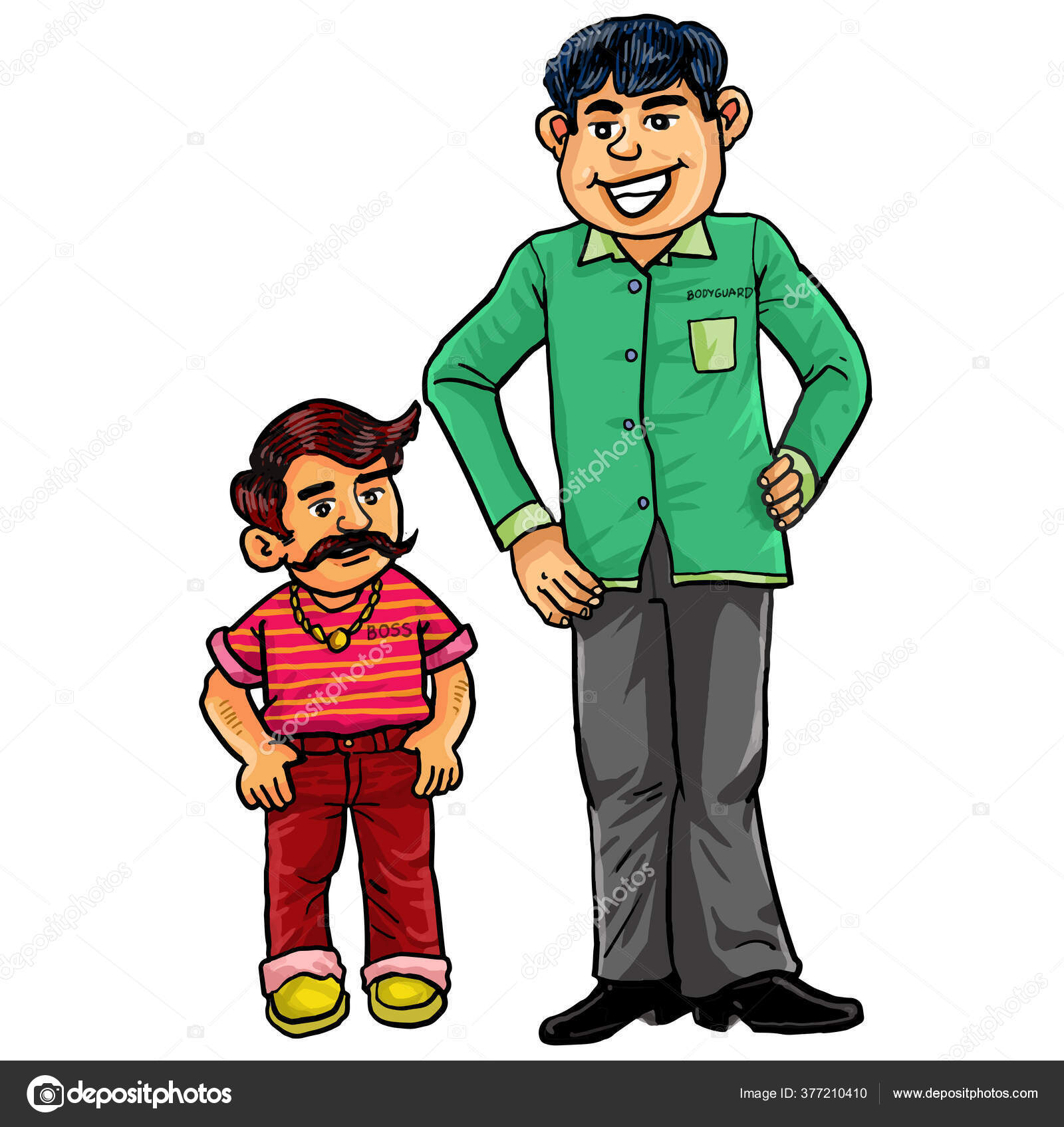Cartoon Short Man Tall Man Stock Vector Image by ©azdesign64 #377210410