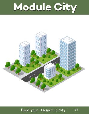 izometrik şehir manzarası