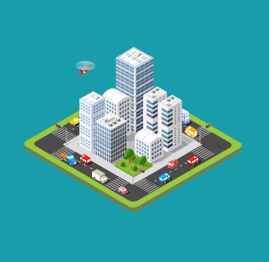 izometrik Kentsel şehir