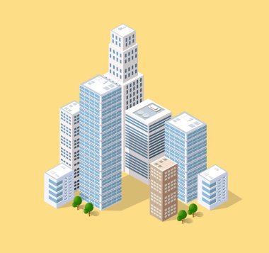 İzometrik 3d şehir