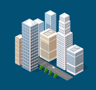 İzometrik 3d şehir