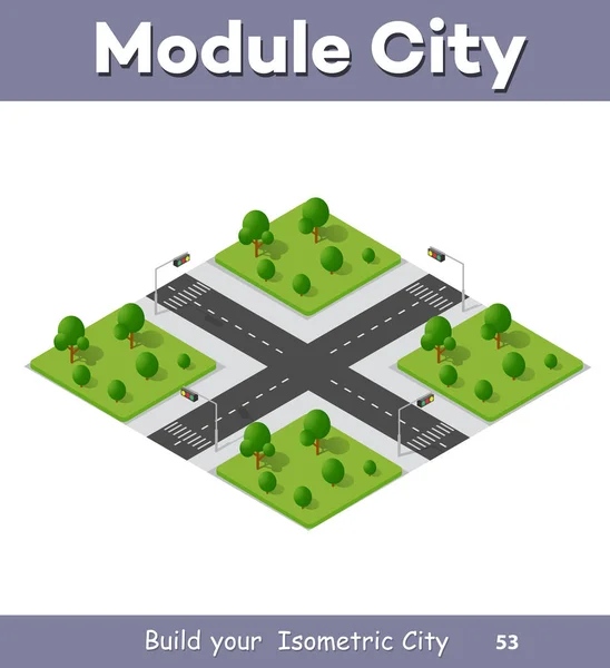 Intersección de calles de ciudad — Archivo Imágenes Vectoriales