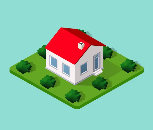Town House in isometric — Stock Vector