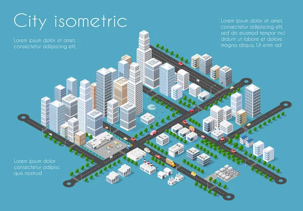 Ulaşım 3d şehir — Stok Vektör