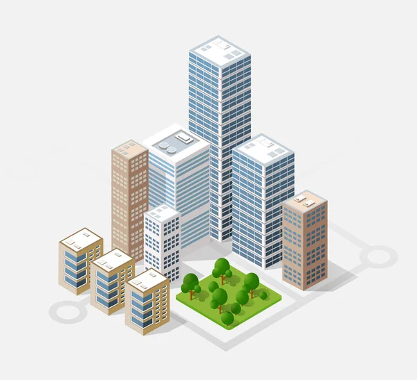 Isometric 3D ville — Image vectorielle