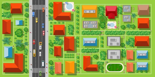 Bovenaanzicht van een snelweg — Stockvector