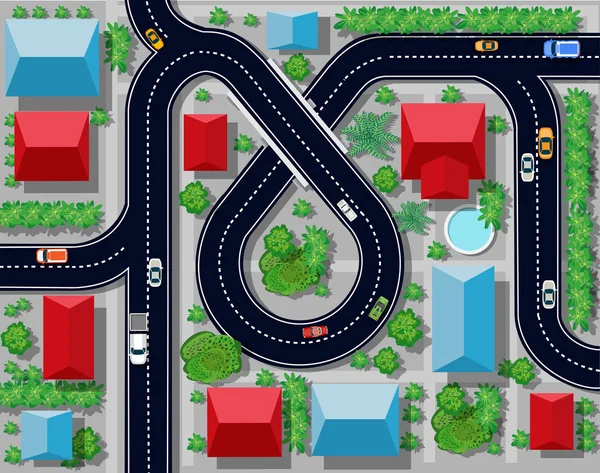 Weergave van een afslag van de snelweg — Stockvector