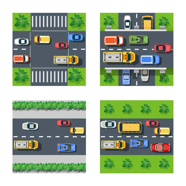 Conjunto de transporte de tráfico — Vector de stock