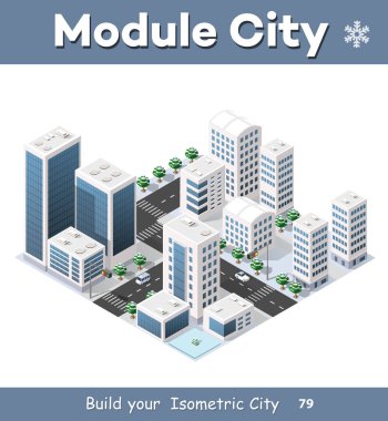 İzometrik modern şehir