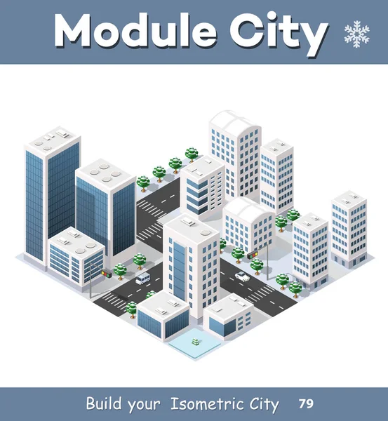 Isométrique de la ville moderne — Image vectorielle