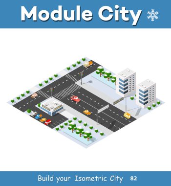 İzometrik modern şehir