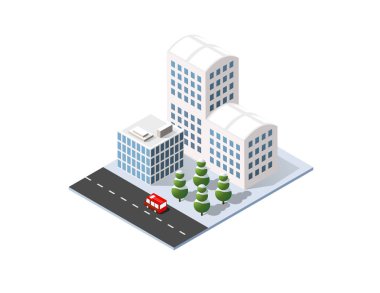 Şehir üç boyutlu kış şehir